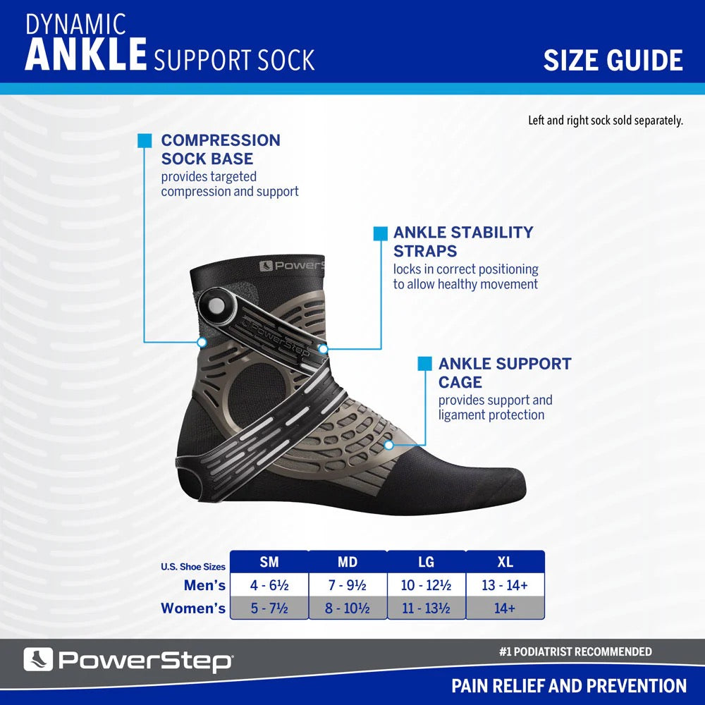 PowerStep® Dynamic Ankle Support Sock