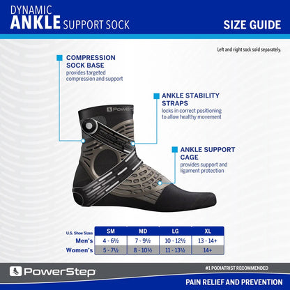 PowerStep® Dynamic Ankle Support Sock